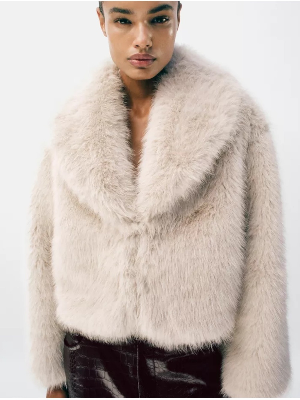 Zara NWT faux fur collared jacket 6318/277